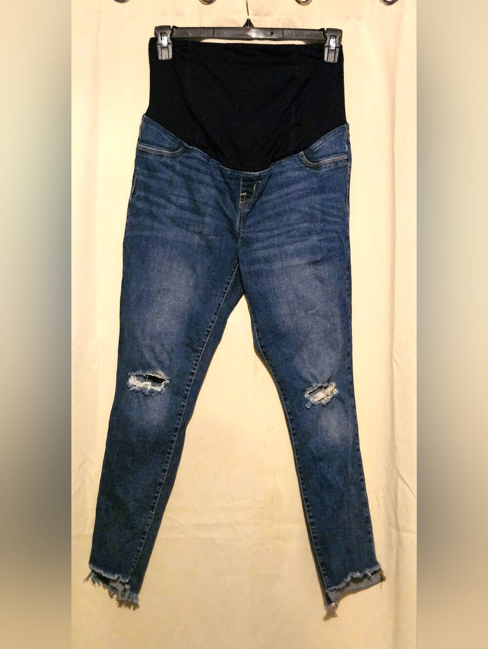 Isabel Maternity by Ingrid & Isabel Dark Blue Distressed Skinny Jeans